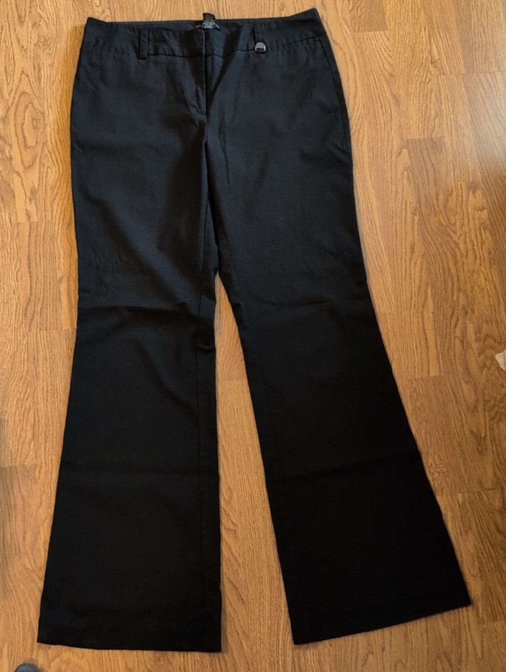 New York & Company Black Work Pants with Metal Tab Accent